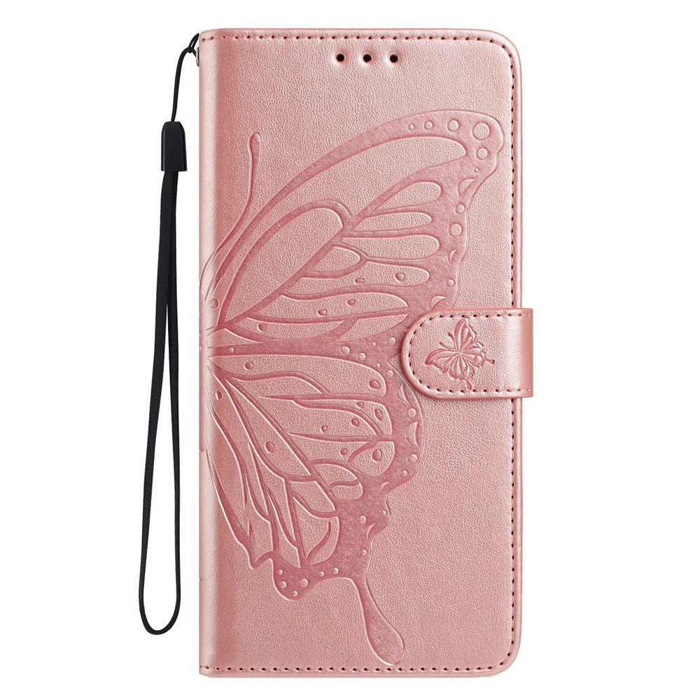 For Samsung Galaxy M36 5G Case Butterfly Imprinted Wallet Stand PU Leather Flip Phone Cover with Strap