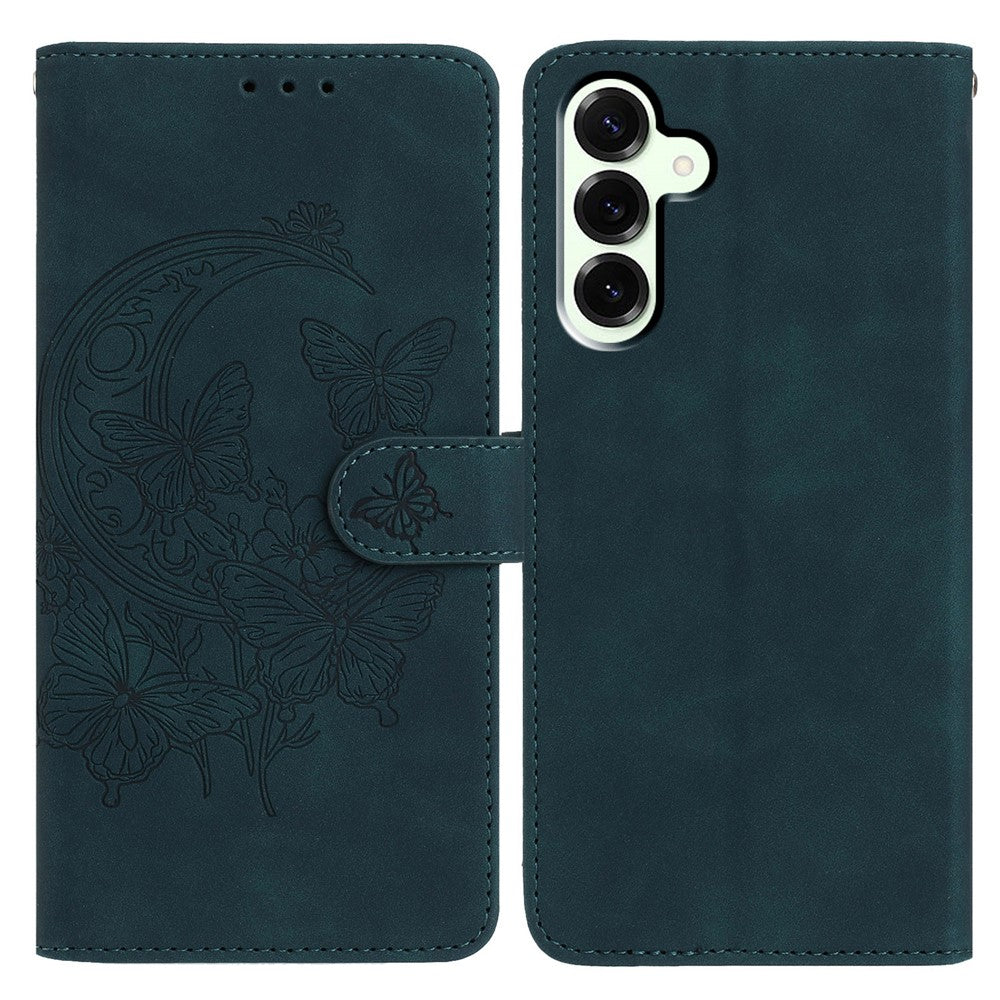 For Samsung Galaxy M36 5G Case Butterfly Flower Imprinted PU Leather Wallet Stand Phone Cover