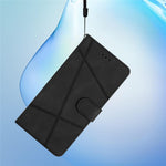 For Samsung Galaxy M36 5G Wallet Case Line Imprinted Skin-Touch Leather Flip Phone Cover