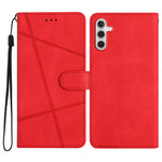 For Samsung Galaxy M36 5G Wallet Case Line Imprinted Skin-Touch Leather Flip Phone Cover