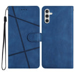 For Samsung Galaxy M36 5G Wallet Case Line Imprinted Skin-Touch Leather Flip Phone Cover