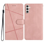 For Samsung Galaxy M36 5G Wallet Case Line Imprinted Skin-Touch Leather Flip Phone Cover