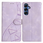 Til Samsung Galaxy M36 5G Etui Pung Stativ Præget Trekantmønster Læder Telefon Flip Cover
