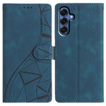 Til Samsung Galaxy M36 5G Etui Pung Stativ Præget Trekantmønster Læder Telefon Flip Cover