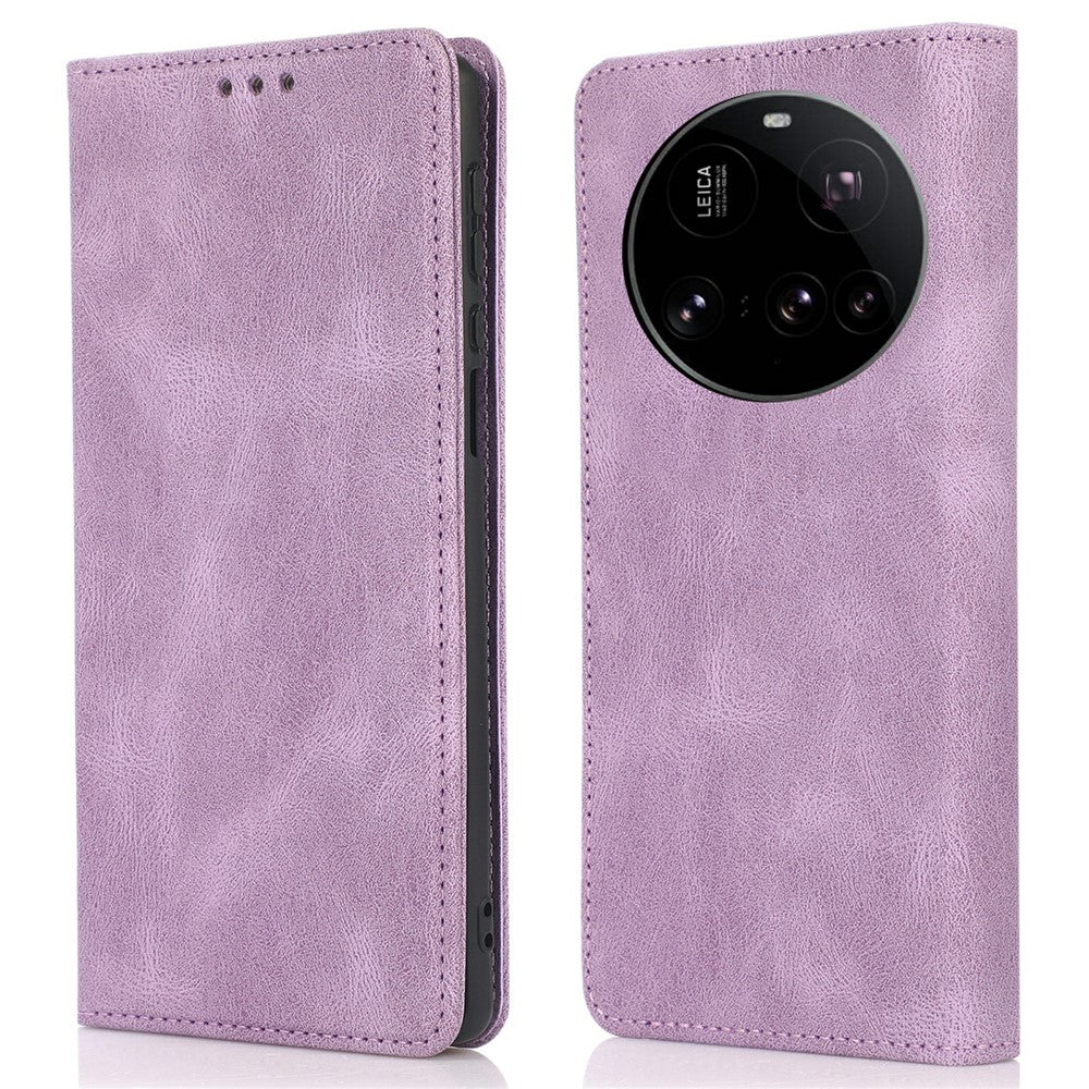Xiaomi 15 Ultra Plånboksfodral med magnetisk stängning i läder med fällbart lock
