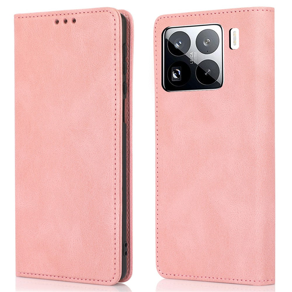 Xiaomi 15 Pro Plånboksfodral med magnetisk stängning i läder med fällbart lock