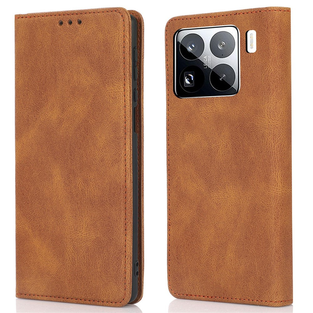 Xiaomi 15 Pro Plånboksfodral med magnetisk stängning i läder med fällbart lock