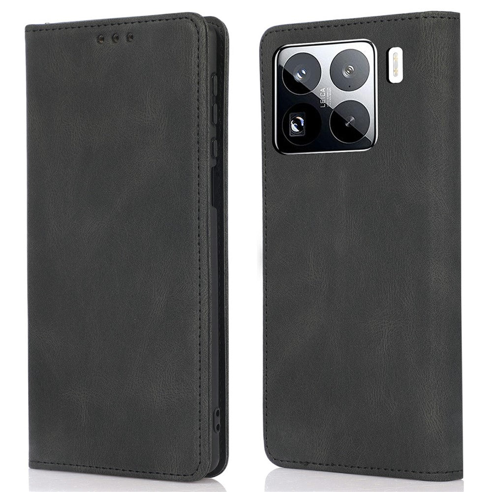 Xiaomi 15 Pro Plånboksfodral med magnetisk stängning i läder med fällbart lock