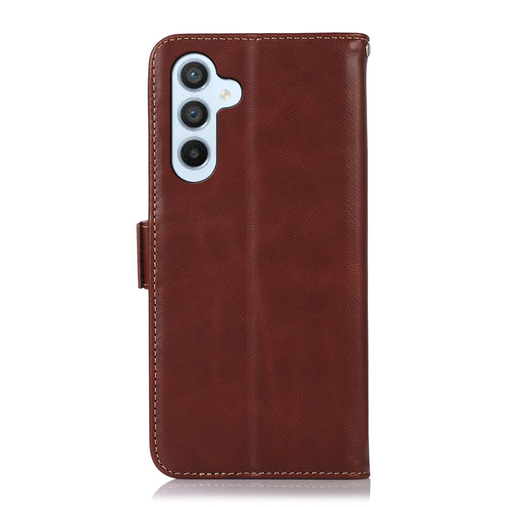 For Samsung Galaxy S25 FE Case RFID Blocking Genuine Cow Leather Wallet Phone Cover