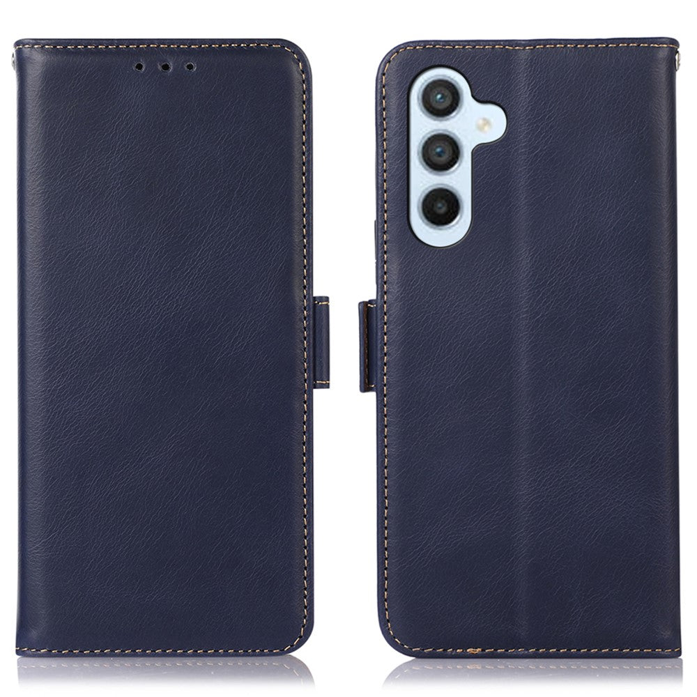For Samsung Galaxy S25 FE Case RFID Blocking Genuine Cow Leather Wallet Phone Cover