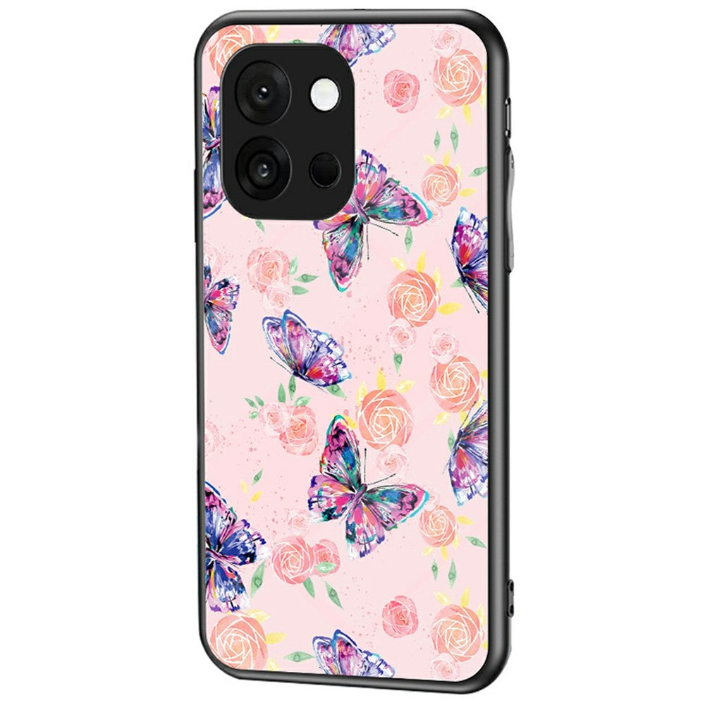 For OnePlus 13T 5G Case Butterfly Pattern TPU + Tempered Glass Protective Phone Cover