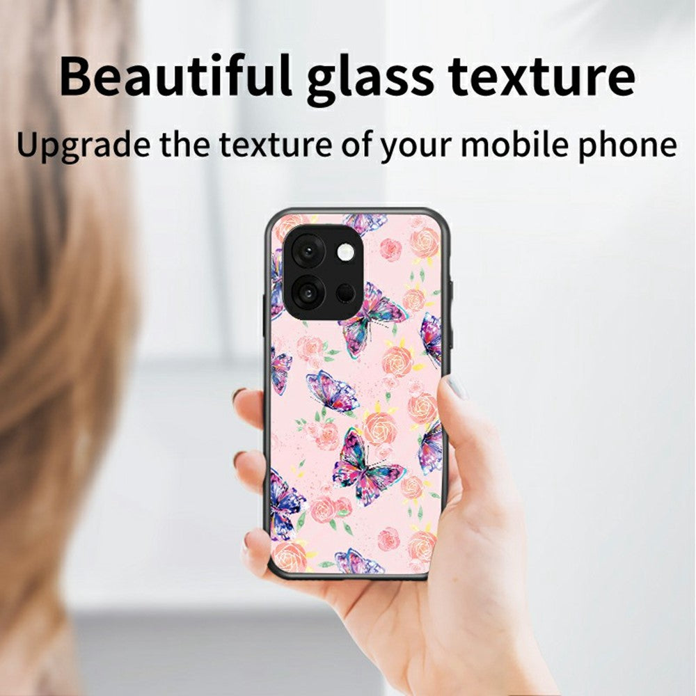 For OnePlus 13T 5G Case Butterfly Pattern TPU + Tempered Glass Protective Phone Cover