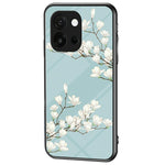 For OnePlus 13T 5G Case Floral Pattern TPU + Tempered Glass Protective Phone Cover