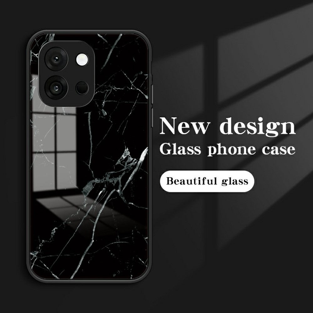 For OnePlus 13T 5G Case Marble Pattern Tempered Glass + PC + TPU Protective Phone Cover