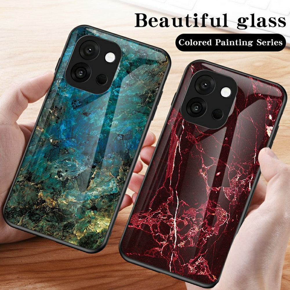 For OnePlus 13T 5G Case Marble Pattern Tempered Glass + PC + TPU Protective Phone Cover