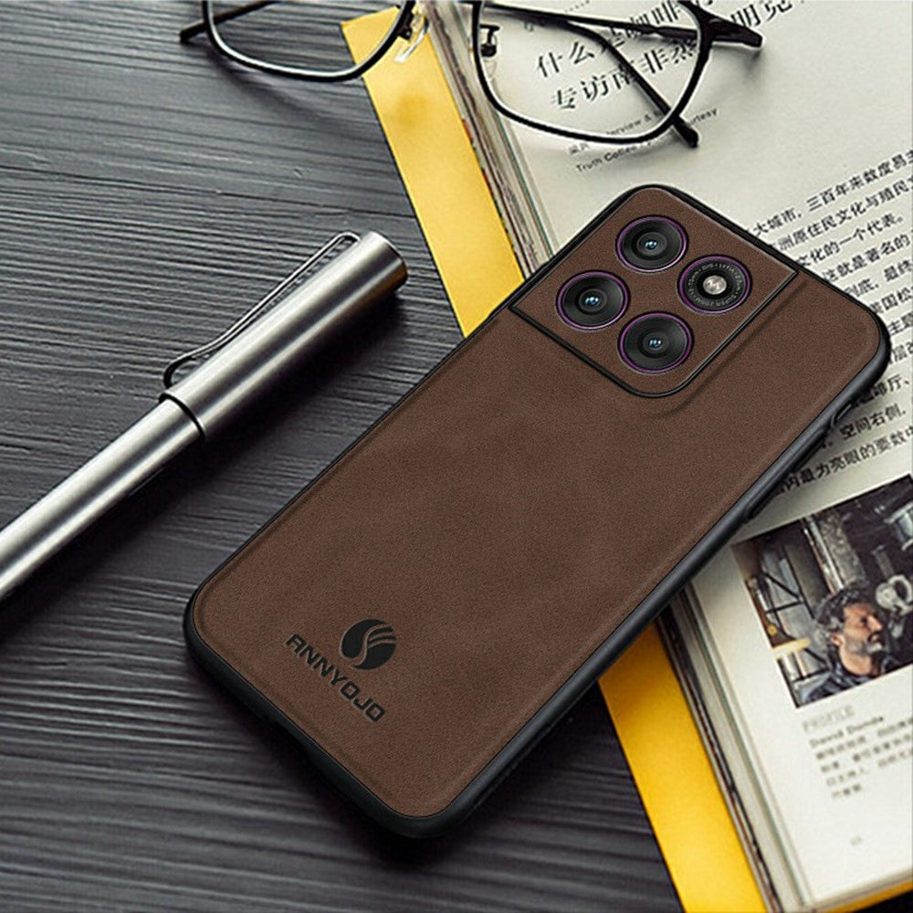 ANNYOJO Til Motorola Edge 60 Pro 5G Etui PU Læder + PC + TPU Anti Drop Telefonbagside