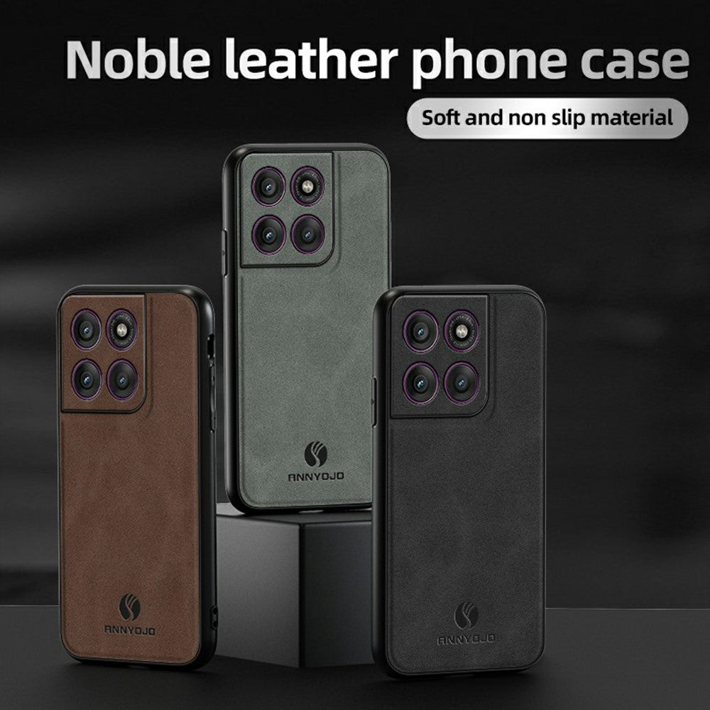 ANNYOJO Til Motorola Edge 60 Pro 5G Etui PU Læder + PC + TPU Anti Drop Telefonbagside