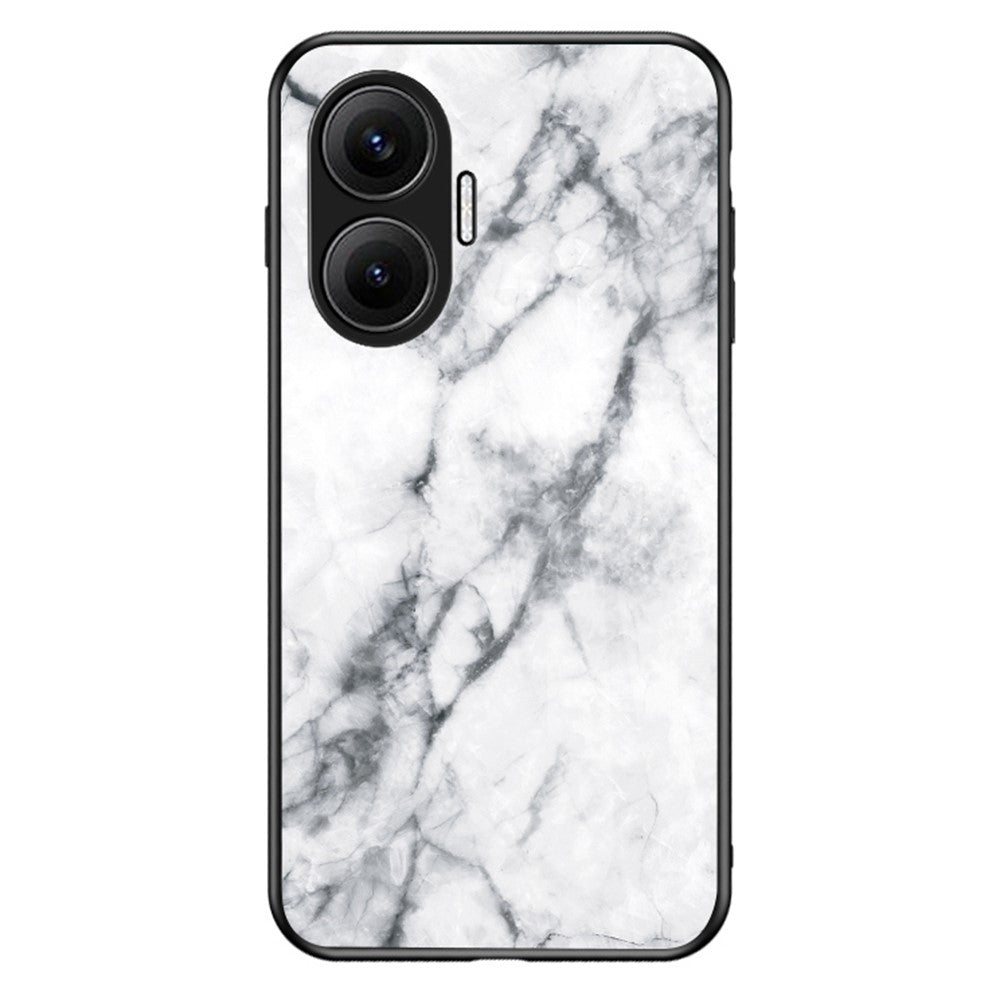 For Xiaomi Poco F7 5G / Redmi Turbo 4 Pro 5G Case Marble Pattern Tempered Glass + PC + TPU Protective Phone Cover