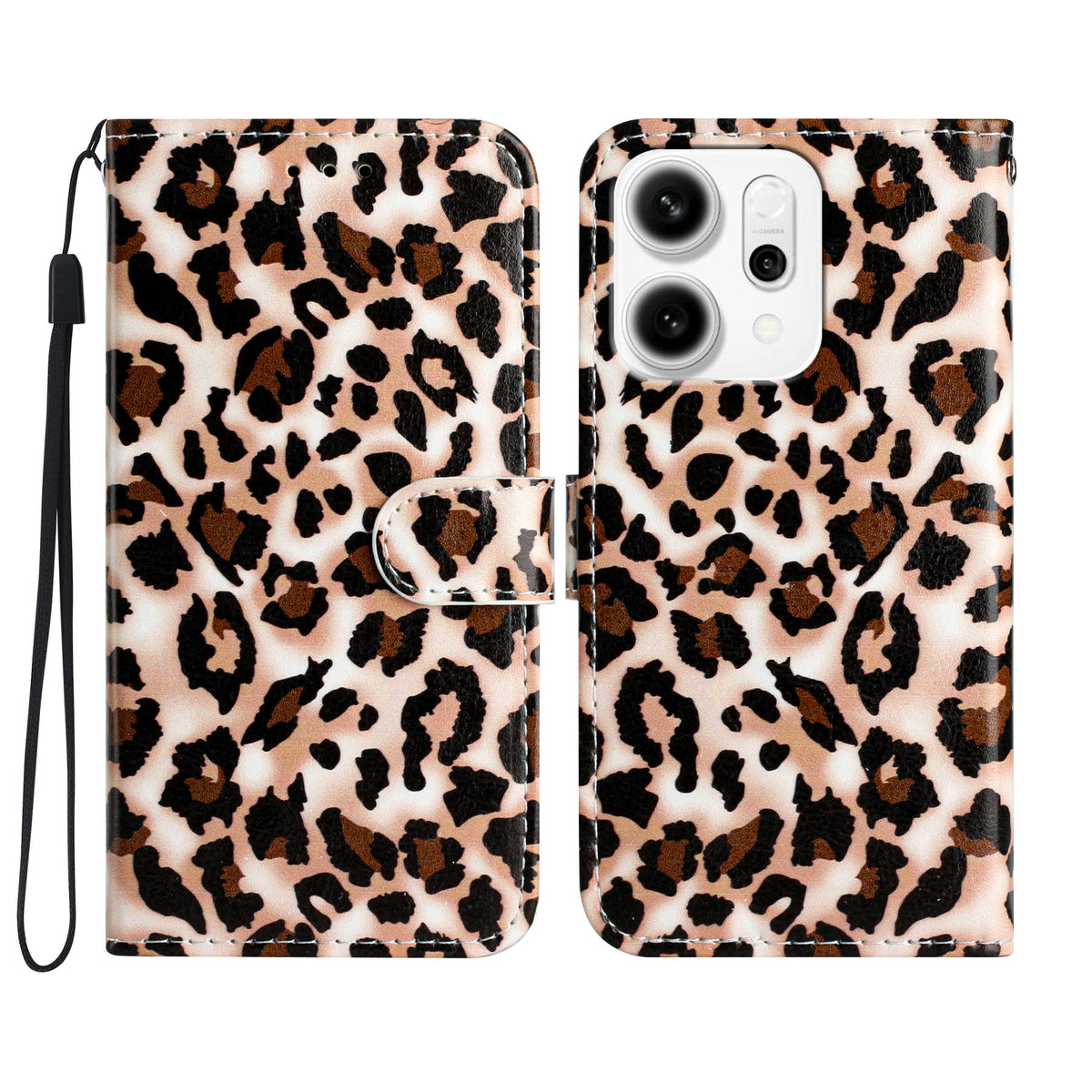 For Oppo Reno14 Pro 5G (Global) Wallet Case  Printed Pattern PU Leather Stand Phone Cover with Strap