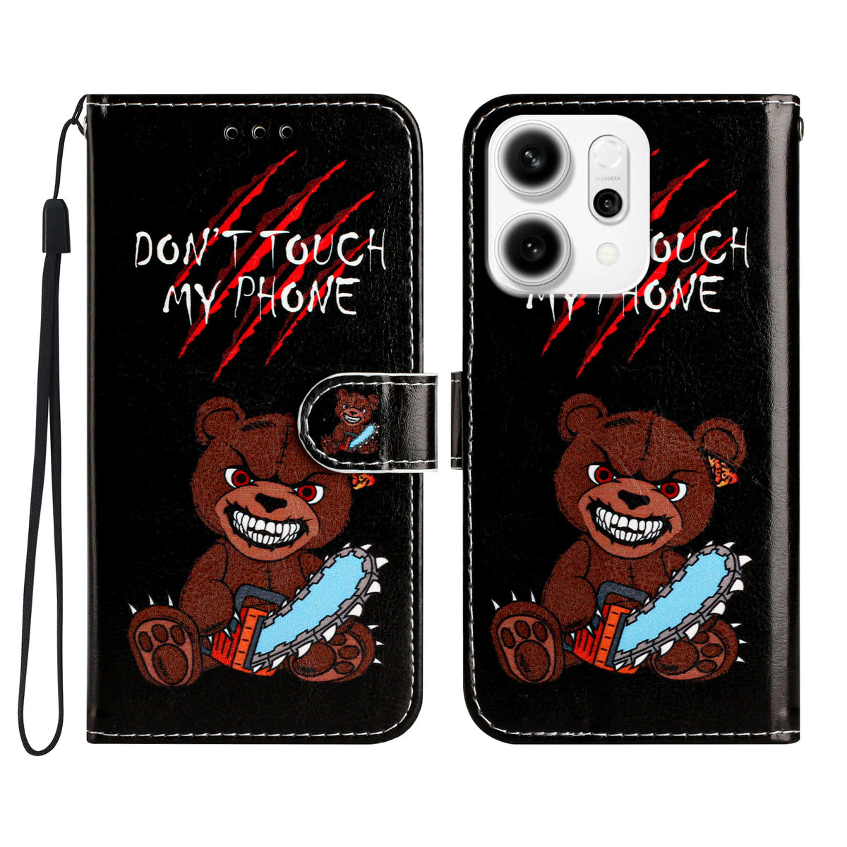 For Oppo Reno14 Pro 5G (Global) Wallet Case  Printed Pattern PU Leather Stand Phone Cover with Strap