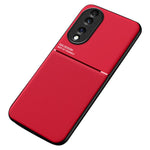 Mobiltelefoncover til Honor 70 5G, Droptestet Cover med Prægede Linjer i PU-læder + TPU Hybridskal med Indbygget Metalplade