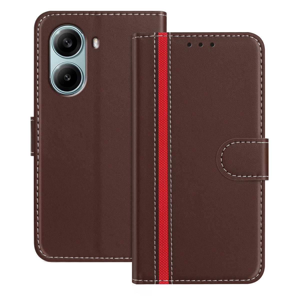 For Xiaomi Redmi Turbo 4 Pro 5G Phone Cases Wallet Stand Color Splicing Leather Cover with Magnetic Clasp