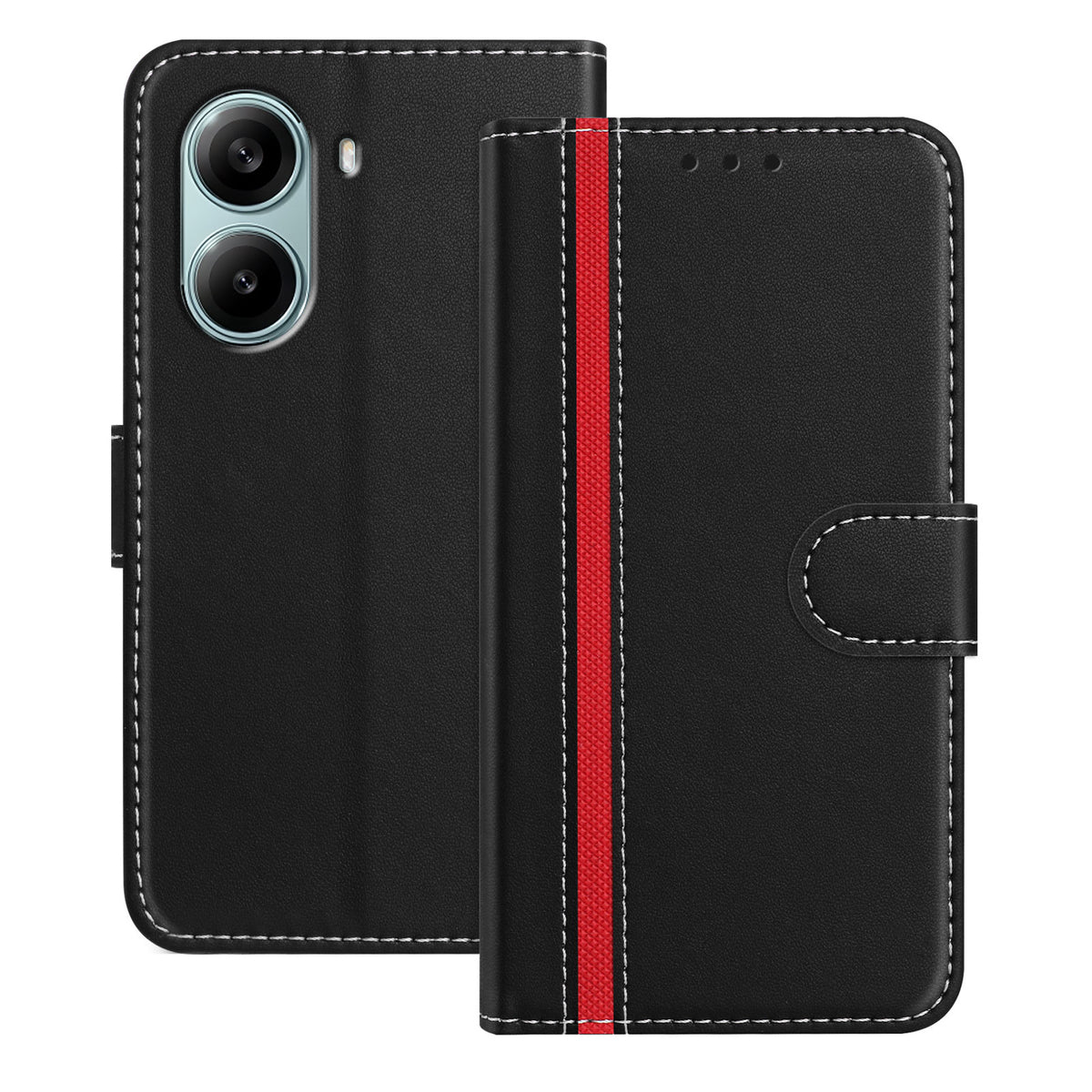For Xiaomi Redmi Turbo 4 Pro 5G Phone Cases Wallet Stand Color Splicing Leather Cover with Magnetic Clasp