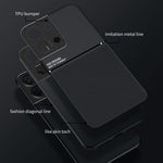 Mobilskal till Oppo Reno8 Pro 5G (Global version) / Reno8 Pro+ (Kina) 5G, reptåligt linjerpräglat PU-läder + TPU hybridskal med inbyggd metallplåt