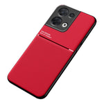 Mobiltelefonetui til Oppo Reno8 Pro 5G (global version) / Reno8 Pro+ (Kina) 5G, ridsefast PU-læder med prægede linjer + TPU-hybridskal med indbygget metalplade