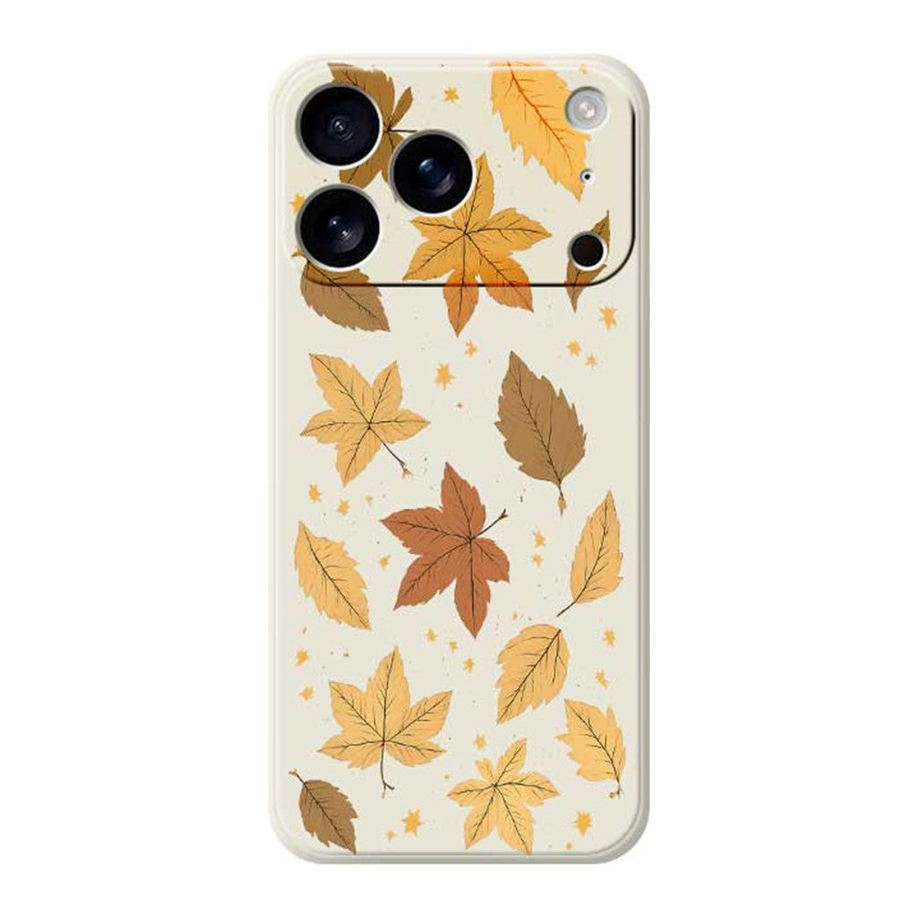 For iPhone 18 Pro Max / 17 Pro Max Case Maple Leaves Pattern Printing Straight Edge TPU Phone Back Cover