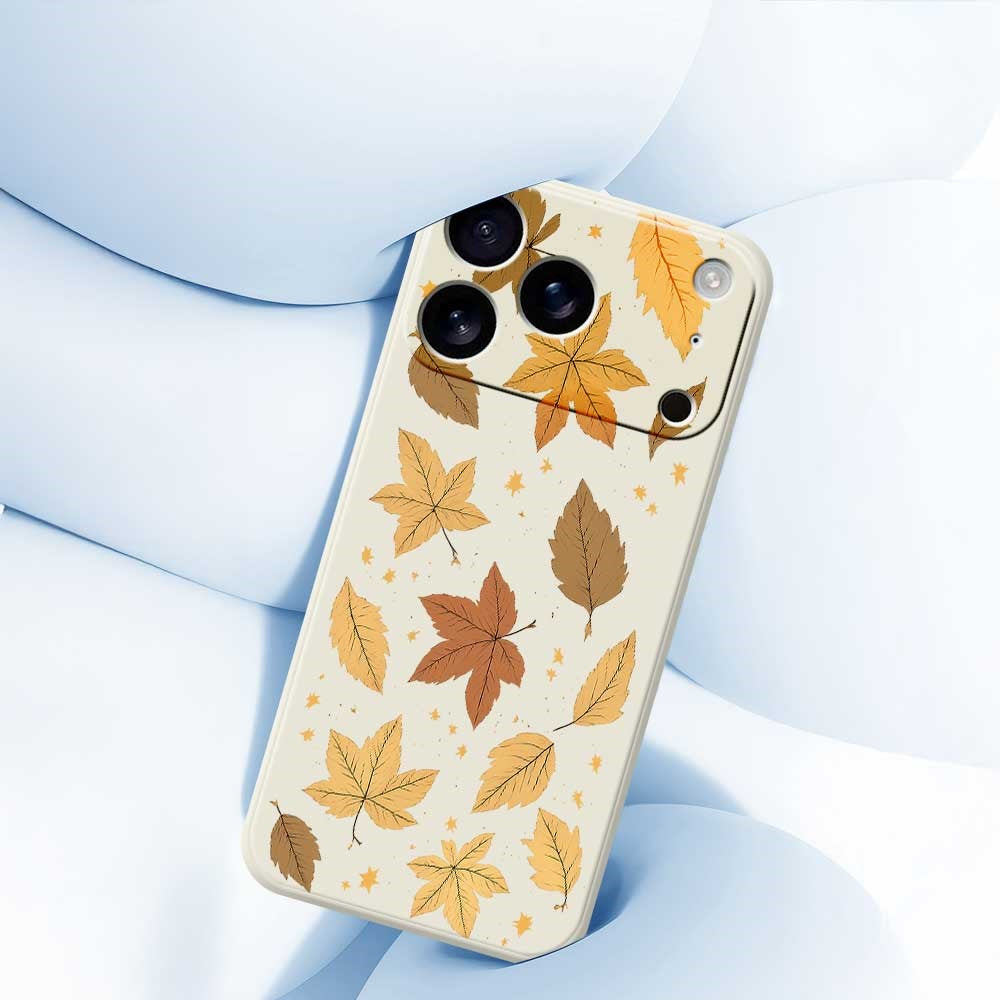 For iPhone 18 Pro Max / 17 Pro Max Case Maple Leaves Pattern Printing Straight Edge TPU Phone Back Cover
