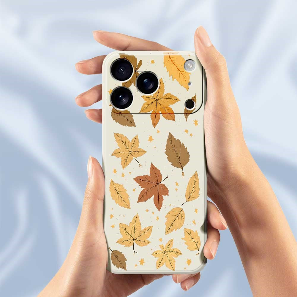 For iPhone 18 Pro Max / 17 Pro Max Case Maple Leaves Pattern Printing Straight Edge TPU Phone Back Cover