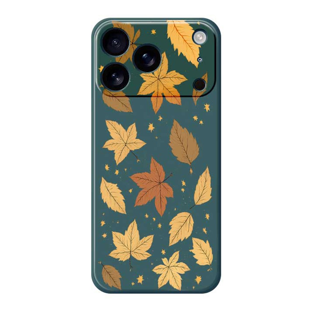 For iPhone 18 Pro Max / 17 Pro Max Case Maple Leaves Pattern Printing Straight Edge TPU Phone Back Cover