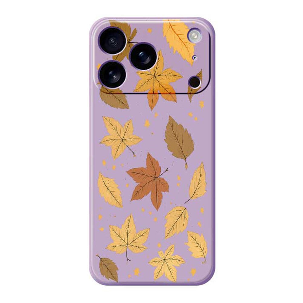 For iPhone 18 Pro Max / 17 Pro Max Case Maple Leaves Pattern Printing Straight Edge TPU Phone Back Cover