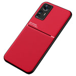 Mobilmobilskydd för Xiaomi 12T 5G / Redmi K50 Ultra 5G, linjerpräglat PU-läder + TPU hybridskal med inbyggd metallplåt
