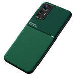 Mobilmobilskydd för Xiaomi 12T 5G / Redmi K50 Ultra 5G, linjerpräglat PU-läder + TPU hybridskal med inbyggd metallplåt