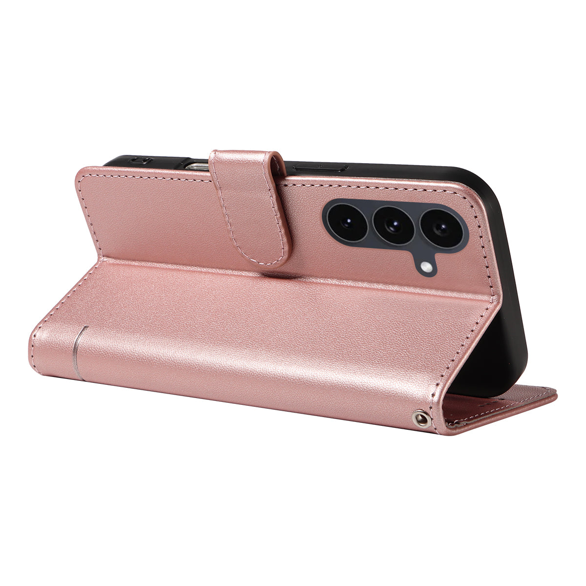 For Samsung Galaxy S25 FE Case Cat Pattern Imprint Leather Phone Cover with Wrist Strap