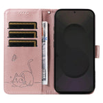 For Samsung Galaxy S25 FE Case Cat Pattern Imprint Leather Phone Cover with Wrist Strap