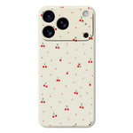 For iPhone 18 Pro / 17 Pro Case Red Cherry Pattern Printing Straight Edge TPU Phone Back Cover