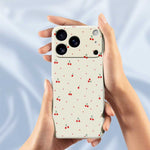 For iPhone 18 Pro / 17 Pro Case Red Cherry Pattern Printing Straight Edge TPU Phone Back Cover