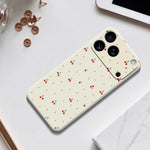 For iPhone 18 Pro / 17 Pro Case Red Cherry Pattern Printing Straight Edge TPU Phone Back Cover
