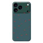 For iPhone 18 Pro / 17 Pro Case Red Cherry Pattern Printing Straight Edge TPU Phone Back Cover