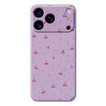 For iPhone 18 Pro / 17 Pro Case Red Cherry Pattern Printing Straight Edge TPU Phone Back Cover