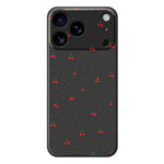 For iPhone 18 Pro / 17 Pro Case Red Cherry Pattern Printing Straight Edge TPU Phone Back Cover