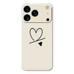 For iPhone 18 Pro / 17 Pro Case Black Love Pattern Printing Straight Edge TPU Phone Back Cover
