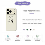 For iPhone 18 Pro / 17 Pro Case Black Love Pattern Printing Straight Edge TPU Phone Back Cover