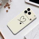 For iPhone 18 Pro / 17 Pro Case Black Love Pattern Printing Straight Edge TPU Phone Back Cover