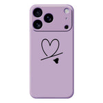For iPhone 18 Pro / 17 Pro Case Black Love Pattern Printing Straight Edge TPU Phone Back Cover