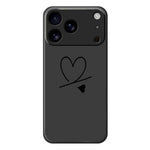 For iPhone 18 Pro / 17 Pro Case Black Love Pattern Printing Straight Edge TPU Phone Back Cover