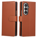 For Samsung Galaxy Z Fold7 5G Case Wallet Stand PU Leather Phone Cover with Wrist Strap